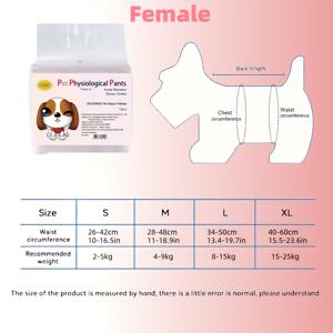 TEMU 초흡수 일회용 개 기저귀 - 누수 방지 및 측면 누출 보호, 남성/여성 개용 성별 구분 디자인 (안전한 착용감, 하루 종일 건조함)