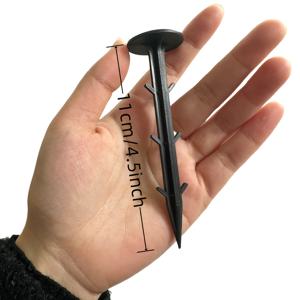 TEMU 50개입 4.5/6인치 블랙 플라스틱 정원 스테이크 - 잡초 방지용 내구성 있는 랜드스케이프 스테이플, 원예 및 잔디 관리를 위한 안전한 홀드 웨이드매트 핀