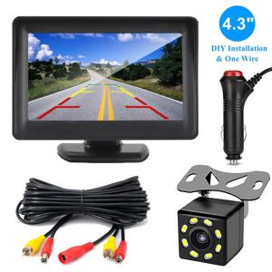 TEMU 카 백업 카메라 후방 주차 시스템 4.3인치 모니터 HD 키트, 번거로움 없는 후방 후진 카메라 차량용 TV 디스플레이 조합