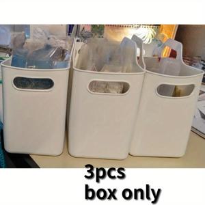 TEMU 3pcs 세트 대형 투명 보관 바구니, 내구성 있는 PP 소재, 다기능 정리함 및 용기, 가정 및 욕실 정리 RV 가구 부품을 위한 휴대용 디자인
