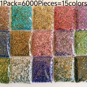 TEMU 6000pcs 그라데이트 고전 비즈 세트, 15가지 색상, 2.5mm 유리 씨앗 비즈 키트 DIY 팔찌, 목걸이, 보석 만들기, 친구와 어머니에게 완벽한 선물 - 비즈 용품