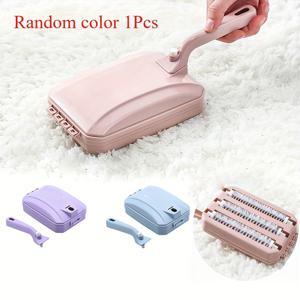 TEMU 1pc 휴대용 카펫 클리너 브러시, 플라스틱 쓰레기 및 먼지 제거 롤러 도구, 비용 없음 가정용 청소 액세서리, 무작위 색상 선택