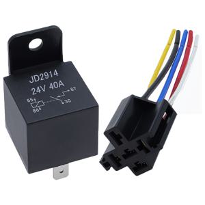 TEMU 40A 자동차 릴레이, 4P/5P 퀵 커넥트, 실버 합금 접점, Sp4t極 및 던지기, 12V/24V DC, 하네스 케이블 소켓, 순 금속 터미널, 자동차 전기 시스템용