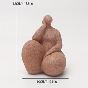 TEMU 1pc, 손수 제작된 레진 샌드스톤 chubby woman 조각, 가정 및 사무실 장식용 추상 미술 조각, 실내 테이블탑 액센트, 전기 필요 없음, 다용도 방 장식