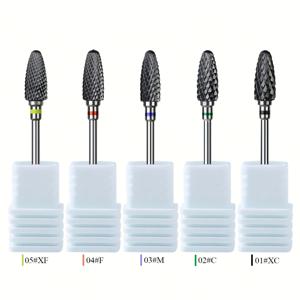 TEMU 5pcs/set 블랙 세라믹 네일 드릴 비트 3/32'' 안전 및 전문 네일 청소 연마 헤드, 모공 및 죽은 피부 제거