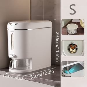 TEMU 10LB/20LB 밀폐 식품 보관 용기, 습기 및 벌레 방지 기능과 쉬운 프레스 디스펜서 포함, BPA 프리, 쌀, 시리얼, 설탕, 밀가루용, 주방 및 상업적 사용에 적합