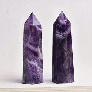 TEMU 1개의 아름다운 드림 아메시스트 타워, 장식 공예품, 가족 테마 글램 스타일 스톤, 가정 및 정원 장식, 선물, 커플, 사랑