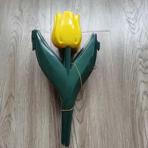 TEMU 12pcs 플라스틱 튤립 꽃 모양 정원 울타리, 빨강/노랑, 쉽게 조립, 장식용 엣지, 다목적, 플라스틱 재질로, 요정 정원, 야드, 야외 장식용