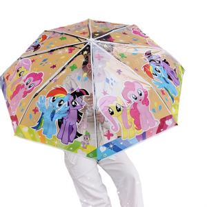TEMU MY LITTLE PONY 투명 자동 우산 1개 - 귀여운 접이식 만화 디자인과 컬러풀한 별 & 하트 장식, 여성 및 친구들을 위한 완벽한 선물, 크리스마스, 발렌타인데이, 개학 등에 적합
