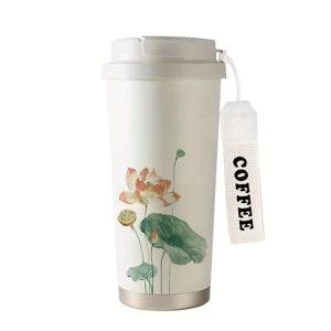 TEMU 530ml의 로투스 패턴 커피 머그, 휴대용 더블 드링크 타입 텔레스코 컵, 보온/보냉 물 컵, 창의적, 개인적, 차가운/뜨거운 음료 컵, 사무실, 생일 선물, 스포츠, 야구, 농구, 러그비, 골에 적합