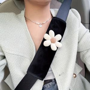 TEMU 1/3개 산지 꽃무늬 귀여운 자동차 안전벨트 어깨 패드 - 여성용 편안한 폴리에스터 시트 벨트 커버