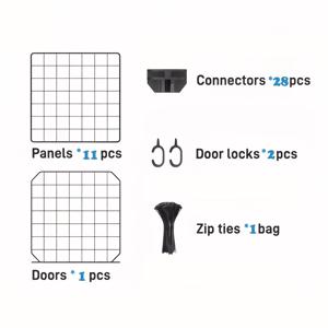 TEMU DIY 금속 애완동물 놀이장, 문이 있는 - 실내/실외 모듈식 케이지, 고양이 및 개용, 소형 동물용 맞춤형 크기, 탈출 방지, 강철 합금, 쉬운 조립, 실내 놀이장 | 세련된 금속 울타리 | 내구성 있는 강철 놀이장