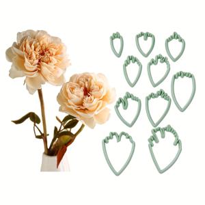 TEMU 10pcs 플라스틱 폰다 플라워 커터 모ль드 세트 - 케이크 및 과자용 DIY 설탕 공예 장식, 하트 모양 및 원형 디자인, 납 함유 없음, 가정용 베이커 및 전문 패스트리 셰프에게 완벽한 케이크 장식 도구 | 하트 모양 커터 | 내구성 있는 플라스틱 모형, 꽃 장식