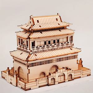 TEMU 앤티크 목재 퍼즐, 수제 3D 성 모델, 나무공예 하우스 키트, 코티지 빌딩 세트 - 생일/축제 선물