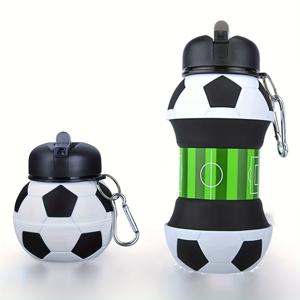 TEMU 캐릭터가 있는 물병 - 550ml/18.6oz 접이식 축구 병 - 휴대용 물병 - 피트니스, 야외 활동 및 여행에 적합한 누수 방지 머그컵