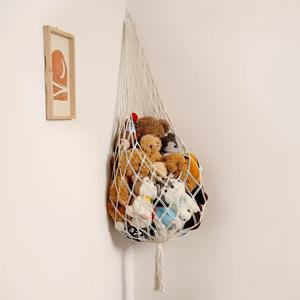 TEMU 1pc 대용량 플러시 동물 해먹 넷 - 쉽게 설치되는 어린이 방 장난감 보관, 스타일, 흰색 폴리에스터 메쉬, 플러시 동물 및 어린이 놀이 시간에 완벽함, 방 정리기 | 장식 장난감 선반 | 쉽게 설치되는 해먹, 유아실 정리