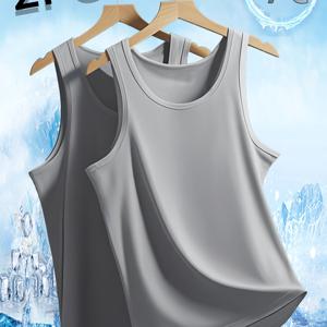 TEMU 2pcs 남성 운동 탱크 탑 - 통기성 슬리브리스 체육관 및 러닝 셔츠, 단색 (검정색, 회색, , 해군 파란색), 훈련, 야외 활동 및 캐주얼 웨어에 적합 | 비스턴 폴리에스터 원단, 운동 의류 | 슬리브리스 디자인 | 통기성 원단|나시티|남자나시|민소매