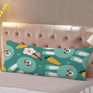 TEMU 1pc 20x54 인치 풀 바디 지원 베개 커버 귀여운 동물 패턴 - 양면 디자인, 통기성 및 기계 세탁 가능, 지퍼 클로저, 현대적인 홈 데코 사이드/뒤/배 슬리퍼, 소파 및 매트리스 쿠션 인서트 (인서트 포함 없음), 베개 커버 수면, 편안한 수면 도움