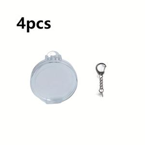 TEMU 58mm 라운드 보호 케이스용 4개 투명 라운드 배지 보관함, DIY 파우치 포함 스크래치 방지 클리어 배지 디스플레이 케이스