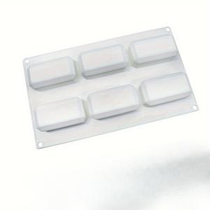 TEMU 6-칸 플라스틱 비누 틀 세트, DIY 수제 직사각형 비누 제작 틀, 가정 비누 만들기에 재사용 가능 - 재질: 플라스틱