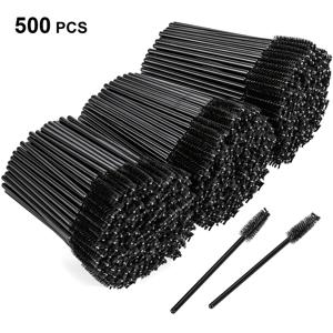 TEMU 300/500개 일회용 마스카라 막대, 나일론 브러시 속눈썹 브러쉬, 무향, ABS 플라스틱 손잡이, 일반 피부용, 속눈썹 익스텐션 도포기
