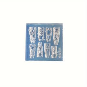 TEMU 1 세트 오션 테마 실리콘 네일 아트 폼, DIY 매니큐어용 3D 미니어처 해양 생물 캐스팅 폼, 해파리 해마 껍질 고래 꼬리 조각, 정사각형 모양, 크래프팅 액세서리