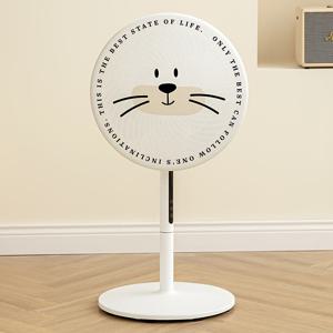 TEMU 1개 만화 캐릭터 귀여운 선풍기 커버, 범용 원단 먼지 보호대, 방수, 가정 및 사무실 바닥 선풍기, 주방 및 식당 보관 액세서리, 겨울 선풍기 보관, 휴대용, 손세탁 가능, 블랙 & 베이지, 폴리에스테르 소재, 무작위 프린트