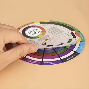 TEMU 1pc 회전 가능한 색상 매칭 휠, 기본 스펙트럼, 색상 휠 카드, 타투 네일 아트 스와치, 종이 재질