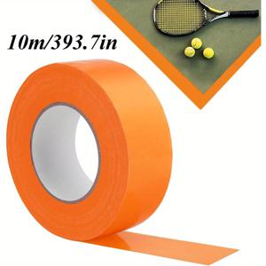 TEMU 10m/393.7in 야외 스포츠 코트 마킹 테이프, 날씨에 내성을 가진 PE (폴리에틸렌) 접착제, 5cm/1.96in 너비, 밝은 오렌지색과 노란색, 농구, 축구, 테니스 필드 라인용