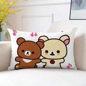 TEMU 1pc 귀여운 곰 피아노 프린트 베개 커버 18x18 인치 - 핑크 액센트가 있는 기계 세탁 가능한 지퍼 던지기, 거실 소파 및 침실 장식용 이중면 디자인 (베개는 포함되지 않음), 아늑한 홈 액세서리, 상상력 있는 스타일, 내구성 있는 직물