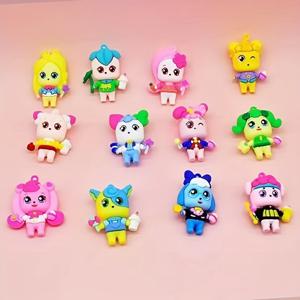 TEMU 12pcs 귀여운 애니메이션 캐릭터 PVC 키체인 - 자동차 키, 배낭, 장식용으로 컬러풀한 만화 키링 - 생일 파티, 졸업식, 이사, 야외 가족 놀이, 부활절, 데이, 어머니의 날 선물 커플, 친구, 동료를 위한 귀여운 키체인 액세서리|키링|키링부자재