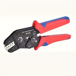 TEMU SN-58B 래칫 압착기 도구 0.25-1.5mm² AWG(24-16용 - 듀폰트, TE, 몰렉스 커넥터 호환 가능 - 조절 가능한 다이 포함 블랙 & 레드 핸들 - 전선 고정 및 와이어 압착에 이상적 | 정밀 압착 | 내구성 있는 구조