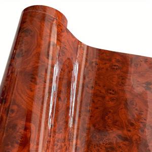 TEMU 50cm X 300cm 광택 우드 그레인 비닐 자동차 랩 호일 껍질 및 스틱 가정용 가구 포장 커버 용 자기 접착 데칼 필름