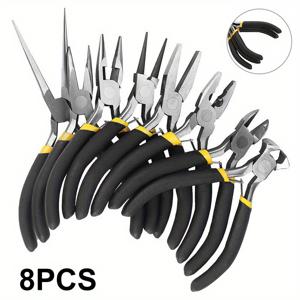 TEMU 8pcs 미니 보석 플라이어, 라운드 커브드 니들 코 플라이어, DIY 공예 도구 키트
