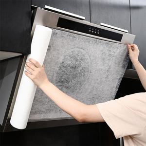 TEMU 1 롤 주방 오일 필터 메쉬 - 고온 방지 비직조 직물 연기 먼지 커버 레인지 후드용, 배터리 없음