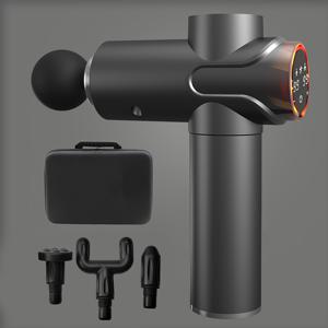 TEMU 1pc 전문급 액체 결정 마사지 건 - USB 충전식 깊은 조직 마사지기, 교체 가능한 헤드, 휴대용 디자인으로 전체 신체, 등, 허리 마사지 가능 - 1500mAh 리튬 배터리, 여행용 케이스 포함