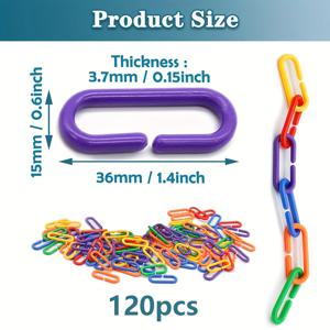 TEMU 120/240/480pcs C-클립 체인 - 설탕 글라이더, 햄스터, 파로트 및 소형 애완동물용 플라스틱 스윙 등반 케이지 장난감