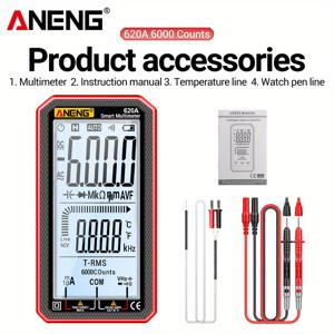 TEMU ANENG 620A 6000 Counts True RMS 디지털 스마트 멀티미터, 트랜지스터 테스터, 자동 전기 용량 측정기, 온도 저항, ABS 소재 - 배터리 구동, 측정 정확도 ≤0.