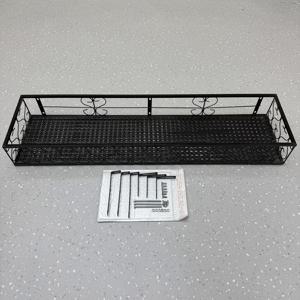 TEMU 1pc 블랙 메탈 레일 플랜터 스탠드 - 24