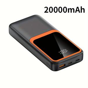 TEMU 20000mAh 휴대용 파워뱅크 1pc XPower 20000mAh 휴대용 파워뱅크, 22.5W PD & QC 빠른 충전, LED 디지털 디스플레이, 듀얼 USB Type-C 입력/출력, 소형 및 경량, 충전식 리튬 폴리머 배터리, 범용 호환성, ≤36V 작동 전압|보조배터리20000