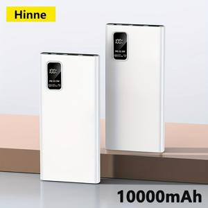 TEMU Hinne 20000mAh 휴대용 파워뱅크, 2 USB 3.0 Type-C QC PD4, LED 디스플레이, iPhone 16/15/14 Pro, Android, Samsung S24 및 더 많은 빠른 충전 - 블랙 및 화이트 옵션, 야외 충전기|소형 파워뱅크|내구성 있는 배터리, 파워뱅크|보조배터리|보조배터리20000