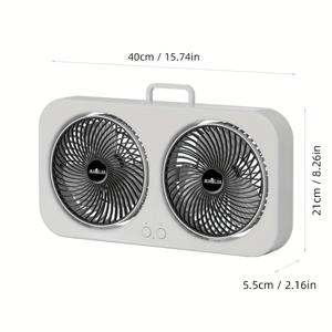 TEMU 휴대용 듀얼헤드 선풍기, USB 충전식 팬, 조절 가능한 데스크 팬, 벽걸이 및 스탠딩 핸드헬드 팬, 사무실·침실·야외 여행·기숙사에 완벽한 제품|책상|벽걸이선풍기