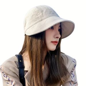 TEMU 4가지 색상 선택 가능, 1개 여성용 여름 썬햇, 접이식 와이드 브림 모자, 조절 가능한 아웃도어 비치 캡, 낚시용 넓은 챙 모자|모자|여름모자