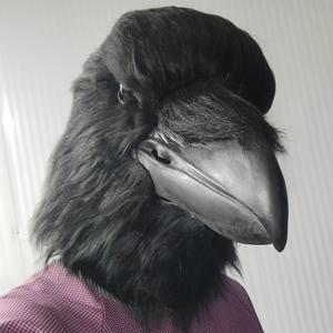 TEMU 실제적인 코끼리 마스크 - 블랙 버드 디자인으로 완전한 헤드가레를 위한 할로윈, 카니발, 의상 파티, 역할 연습 및 농담에 완벽한 의상 액세서리 | 현실적인 동물 마스크 | 부드러운 텍스처 마스크, 새 장식