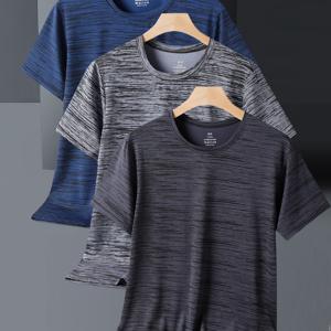 TEMU 3pcs 남성용 통기성 여름 티셔츠 - 디자인, 정규 핏, 라운드 넥, 러닝, 하이킹, 해변, 헬스용 경량 소재로 다양한 활동에 적합한 남성용 및 청소년용 비치웨어 필수품, 캐주얼 스타일, 편안한 핏|비치웨어