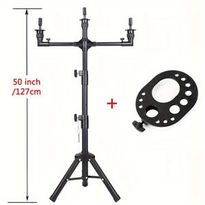 TEMU 새로운 wig stand, 세 개의 홀더가 있는 헤드용으로 wig 제작, 디스플레이 및 헤어 트레이닝에 적합한 매니큐어 헤드와 함께