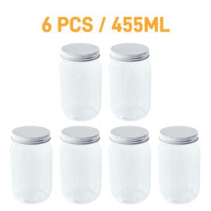 TEMU 4개/6개 455ml 보스턴 병 뚜껑 밀폐용기, 재사용 가능한 플라스틱 저장 용기 - 곡물, 건조 식품, 음료, 향신료, 간식, 주방 및 가정용 빈 병