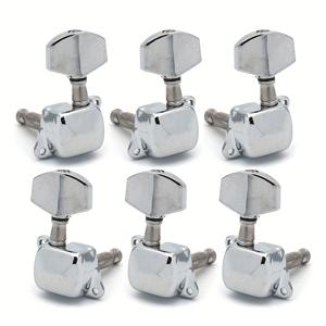 TEMU 6pcs 반폐쇄형 기타 튜닝 페그 - 크롬, 블랙, 골든 피니시, 아코스틱 기타용 거즈 메탈 머신 헤드, 아코스틱 기타 액세서리 | 세련된 메탈 피니시 | 튼튼한 기타 부품, 기타 튜닝