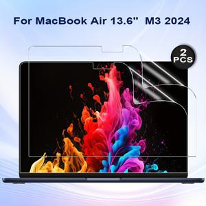 TEMU 2개 세트 Paperfeel 터치스크린 보호필름 MacBook Air & Pro용 - 스크래치 방지, 쉬운 적용 트레이, 초박형 고정밀 필기 및 드로잉 경험, 소프트 필름, 모든 MacBook 시리즈와 호환