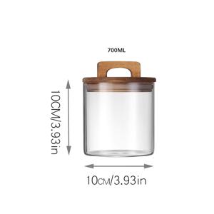 TEMU 750/1000/1250/1400ml 손잡이가 있는 유리 보관용기, 밀폐 유리 저장용기, 커피콩, 사탕, 스낵, 누룽지, 차 보관 도구, 주방 공간 절약용품